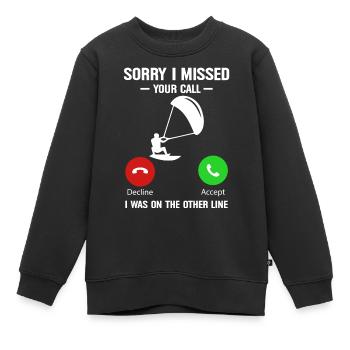 Kitesurf Kitesurfer Kiteboard Kitesurfen - Kinder Premium Organic Sweatshirt - Schwarz - Vorne - AI Model Kid Female (0cm)