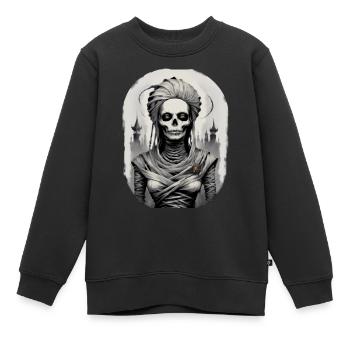 Porträt einer Mumie 3 - Kinder Premium Organic Sweatshirt - Schwarz - Vorne - AI Model Kid Female (0cm)