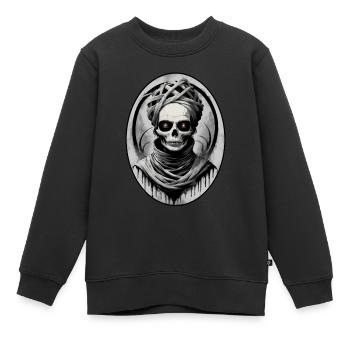 Porträt einer Mumie 7 - Kinder Premium Organic Sweatshirt - Schwarz - Vorne - AI Model Kid Female (0cm)