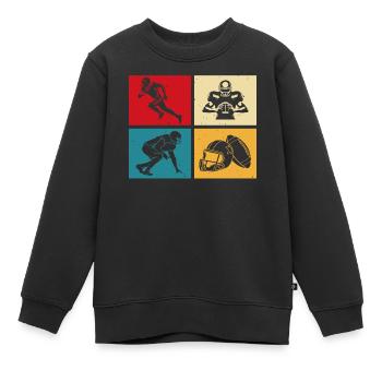 Football - Kinder Premium Organic Sweatshirt - Schwarz - Vorne - AI Model Kid Female (0cm)