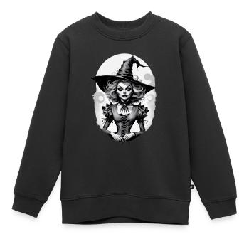 Klassische Hexe 2 - Kinder Premium Organic Sweatshirt - Schwarz - Vorne - AI Model Kid Female (0cm)