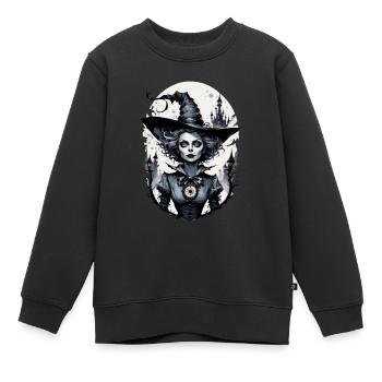 Klassische Hexe 18 - Kinder Premium Organic Sweatshirt - Schwarz - Vorne - AI Model Kid Female (0cm)