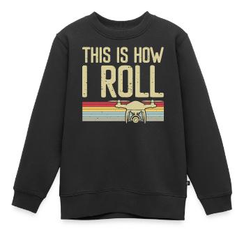 Drohne - Kinder Premium Organic Sweatshirt - Schwarz - Vorne - AI Model Kid Female (0cm)