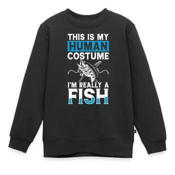 Angler - Kinder Premium Organic Sweatshirt - Schwarz - Vorne - AI Model Kid Female (0cm)