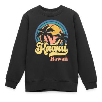 Hawaï - Sweat Premium enfant bio - noir - Devant - AI Model Kid Female (0cm)