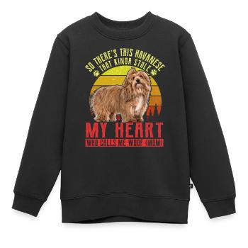 Havanais drôle de maman - Sweat Premium enfant bio - noir - Devant - AI Model Kid Female (0cm)