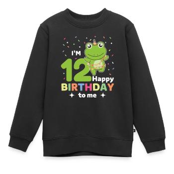 Grenouille pour les enfants de douze ans - Sweat Premium enfant bio - noir - Devant - AI Model Kid Female (0cm)
