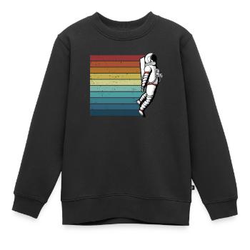 Retro Taikonaut Cosmonaute Vaisseau Spatial Spaceman - Sweat Premium enfant bio - noir - Devant - AI Model Kid Female (0cm)