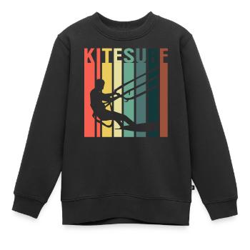 Kitesurf Kitesurfer Kiteboard Kitesurfen - Kinder Premium Organic Sweatshirt - Schwarz - Vorne - AI Model Kid Female (0cm)