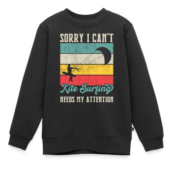Kitesurf Kitesurfer Kiteboard Kitesurfen - Kinder Premium Organic Sweatshirt - Schwarz - Vorne - AI Model Kid Female (0cm)