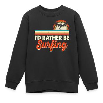 Surfer Surfen - Kinder Premium Organic Sweatshirt - Schwarz - Vorne - AI Model Kid Female (0cm)