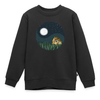 Raubkatze Königstiger Wildkatze Sibirischer Tiger - Kinder Premium Organic Sweatshirt - Schwarz - Vorne - AI Model Kid Female (0cm)