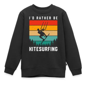 Kitesurf Kitesurfer Kiteboard Kitesurfen - Kinder Premium Organic Sweatshirt - Schwarz - Vorne - AI Model Kid Female (0cm)