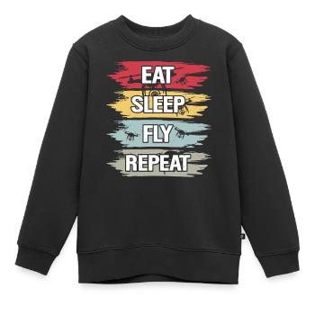 Parachutisme - Sweat Premium enfant bio - noir - Devant - AI Model Kid Female (0cm)