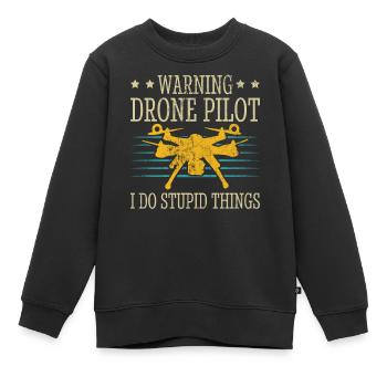 Drohne - Kinder Premium Organic Sweatshirt - Schwarz - Vorne - AI Model Kid Female (0cm)