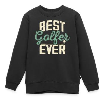 Golf Golfer - Kinder Premium Organic Sweatshirt - Schwarz - Vorne - AI Model Kid Female (0cm)