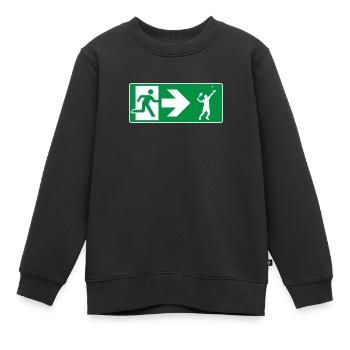 Sortie de secours Joueur de tennis - Sweat Premium enfant bio - noir - Devant - AI Model Kid Female (0cm)