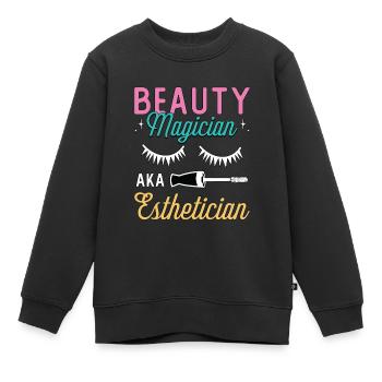 Aesthetician Beauty Magician Beautician Skin Care - Kinder Premium Organic Sweatshirt - Schwarz - Vorne - AI Model Kid Female (0cm)