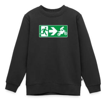 Sortie de secours Motocross MX - Sweat Premium enfant bio - noir - Devant - AI Model Kid Female (0cm)