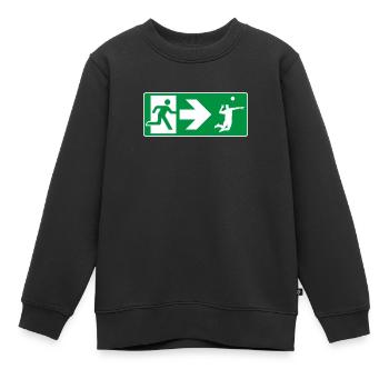 Sortie de secours Volleyball Volleyball Joueur de volleyball - Sweat Premium enfant bio - noir - Devant - AI Model Kid Female (0cm)