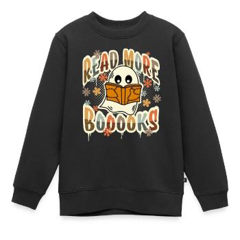 Lire la suite Boooks Lire des livres Halloween - Sweat Premium enfant bio - noir - Devant - AI Model Kid Female (0cm)