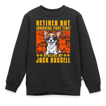 Retraité mais travaillant à temps partiel Jack Russell - Sweat Premium enfant bio - noir - Devant - AI Model Kid Female (0cm)
