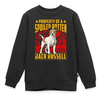 Propriété d’un Jack Russell pourri gâté - Sweat Premium enfant bio - noir - Devant - AI Model Kid Female (0cm)