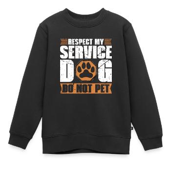 Service Dog Respect My Service Therapy Dog Lover - Kinder Premium Organic Sweatshirt - Schwarz - Vorne - AI Model Kid Female (0cm)