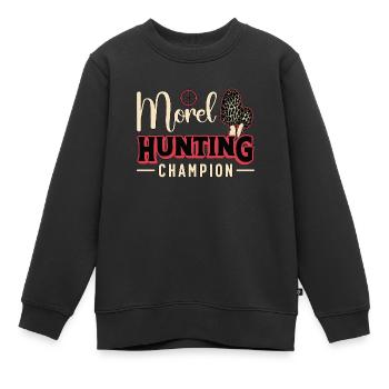 Mushroom Hunting Morel Hunting Champion Mycologist - Kinder Premium Organic Sweatshirt - Schwarz - Vorne - AI Model Kid Female (0cm)