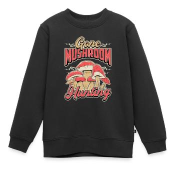 Mushroom Hunting Gone Mushroom Hunting Mushrooming - Kinder Premium Organic Sweatshirt - Schwarz - Vorne - AI Model Kid Female (0cm)