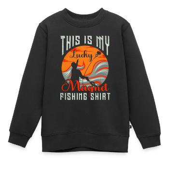 This is my lucky Magnet Fishing Magnet Fishing - Kinder Premium Organic Sweatshirt - Schwarz - Vorne - AI Model Kid Female (0cm)