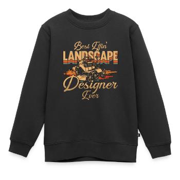 Paysagiste Meilleur paysagiste Effin' Jardinier - Sweat Premium enfant bio - noir - Devant - AI Model Kid Female (0cm)