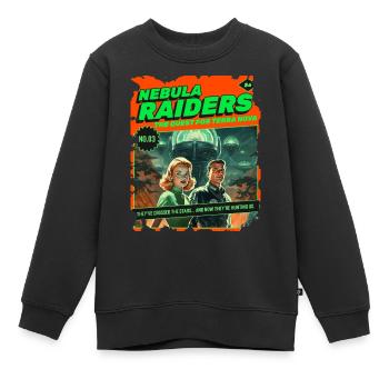 Nebula Raiders, 50er, 1950 Comic, Weltall Weltraum - Kinder Premium Organic Sweatshirt - Schwarz - Vorne - AI Model Kid Female (0cm)