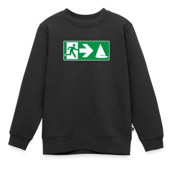 Sortie de secours Voilier Sailor - Sweat Premium enfant bio - noir - Devant - AI Model Kid Female (0cm)
