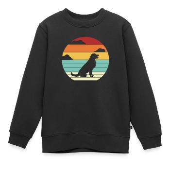 Retro Wauwau Rüde Vierbeiner Hundebesitzer Hund - Kinder Premium Organic Sweatshirt - Schwarz - Vorne - AI Model Kid Female (0cm)