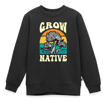 Asclépiade Grow Native Retro Monarchs Entomologistes - Sweat Premium enfant bio - noir - Devant - AI Model Kid Female (0cm)