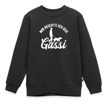 Mir reichts ich geh Gassi Rüde Vierbeiner Wauwau - Kinder Premium Organic Sweatshirt - Schwarz - Vorne - AI Model Kid Female (0cm)