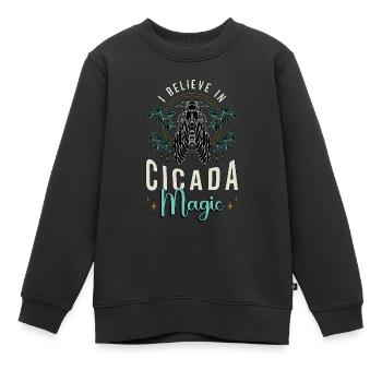 Cicadas I Believe In Cicada Magic Flying Insects - Kids Premium Organic Sweatshirt - black - Front - AI Model Kid Female (0cm)