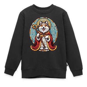 Patte Sainte - Sweat Premium enfant bio - noir - Devant - AI Model Kid Female (0cm)