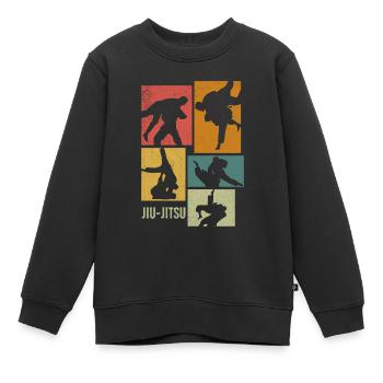 Brazilian Jiu-Jitsu Retro - Kinder Premium Organic Sweatshirt - Schwarz - Vorne - AI Model Kid Female (0cm)