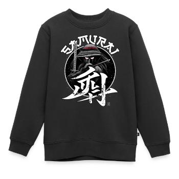 Samurai - Kinder Premium Organic Sweatshirt - Schwarz - Vorne - AI Model Kid Female (0cm)