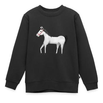 Ross, Étalon, Cheval, Cheval Imbécile, Cavalier, Cheval, Cheval - Sweat Premium enfant bio - noir - Devant - AI Model Kid Female (0cm)