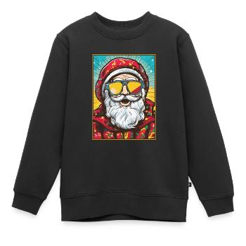 Père Noël Père Noël Père Noël - Sweat Premium enfant bio - noir - Devant - AI Model Kid Female (0cm)