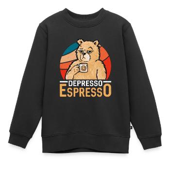Espresso Depresso Espresso Buveur de café Latte - Sweat Premium enfant bio - noir - Devant - AI Model Kid Female (0cm)
