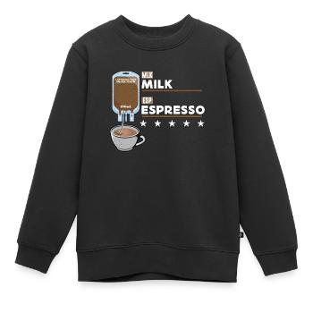 Espresso Milk Espresso Shot Injection Grain de café - Sweat Premium enfant bio - noir - Devant - AI Model Kid Female (0cm)