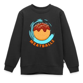 Boulettes de viande, Viande hachée, Pâtes, Boulette de viande, Cuisine italienne - Sweat Premium enfant bio - noir - Devant - AI Model Kid Female (0cm)