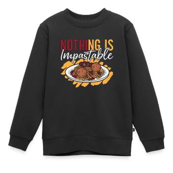 Boulettes de viande Rien n’est impâteable Pâtes Boulette de viande - Sweat Premium enfant bio - noir - Devant - AI Model Kid Female (0cm)