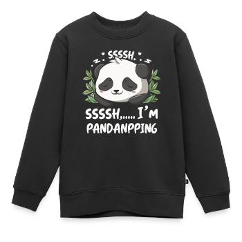 Entspannung mit Pandapower - Kinder Premium Organic Sweatshirt - Schwarz - Vorne - AI Model Kid Female (0cm)