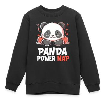 Panda Power Nap - Kinder Premium Organic Sweatshirt - Schwarz - Vorne - AI Model Kid Female (0cm)