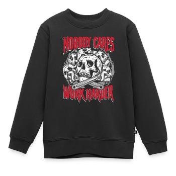 Niemand kümmert sich darum, härter zu arbeiten | Basteln und reparieren Sie das Leck - Kinder Premium Organic Sweatshirt - Schwarz - Vorne - AI Model Kid Female (0cm)